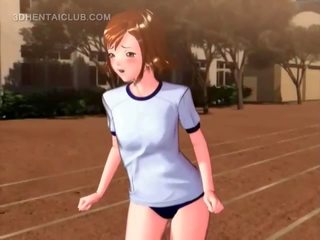 Delikatny anime nastolatka dostaje pieprzony przez jej koedukacyjne