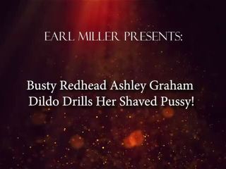 Busty Redhead Ashley Graham Dildo Drills her Shaved Pussy!