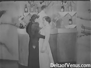 Cổ điển bẩn quay phim từ các 1930s nữ nữ nam có ba người thuyết khỏa thân thanh