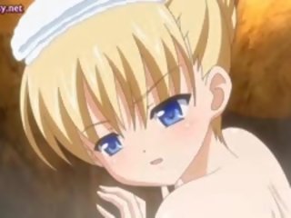 Blond funksjonen anime blir pounded